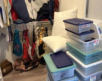 purses, bags, empty tubs