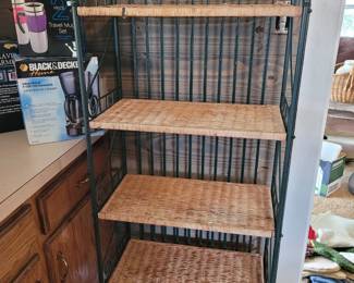 Metal wicker shelf
