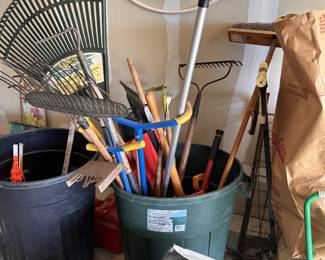 assorted yard tools