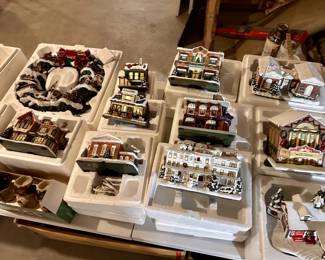 Assorted Hawthorne Village Ceramic Christmas Buildings