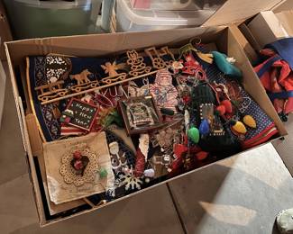 Assorted vintage christmas decorations