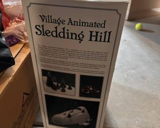Vintage sledding hill decoration