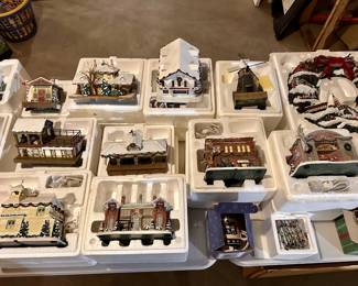 Assorted Hawthorne Village Ceramic Christmas Buildings
