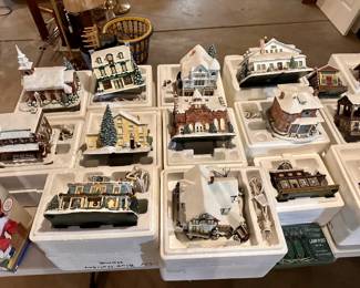 Assorted Hawthorne Village Ceramic Christmas Buildings