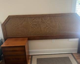 rugs side table and king headboard