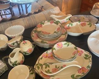 Over 35 pieces of Franciscan  Rose dishes 