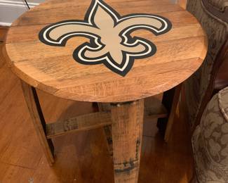 Imperial brand table made from an oak barrel 