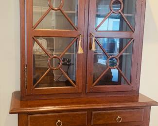 solid mahogany breakfront cabinet--Georgian or Chippendale style