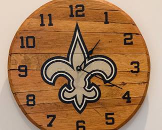 Imperial Co oak barrel Saints clock 