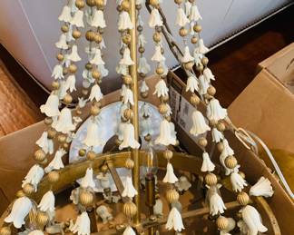 Close up of Bliss Studio flower fall chandelier