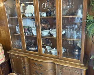 China cabinet and 100+ piece set of china 