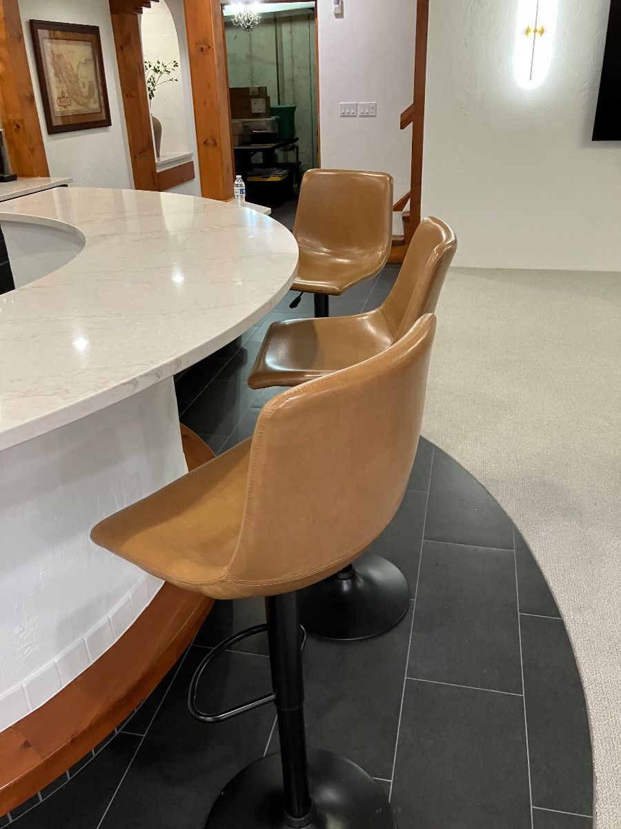 3 swivel Stools, and adjustable  height