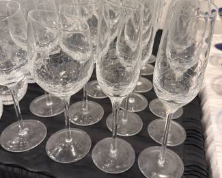 Crate and Barrel crackle glassware