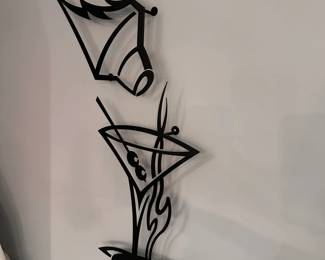 Metal martini wall art