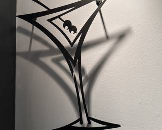Metal martini wall art