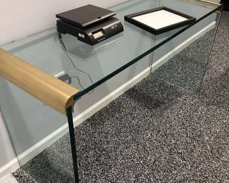 Vintage waterfall table - brass and glass
