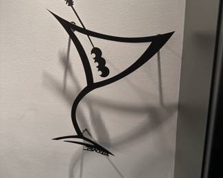 Metal martini wall art