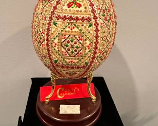 Decorated ostrich egg
