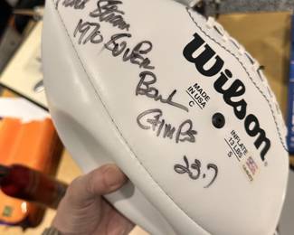 Alternate view: Autographed football