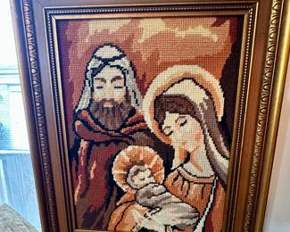 Needlepoint Holy Family.
