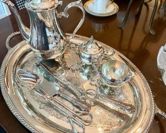 Silverplate coffee set.