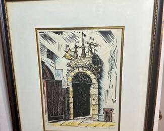 Woodblock print by Stefan Rassalski, 