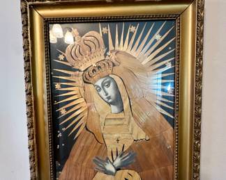 Straw marquetry Madonna.