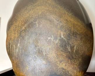 Large signed ceramic vase sculpture.