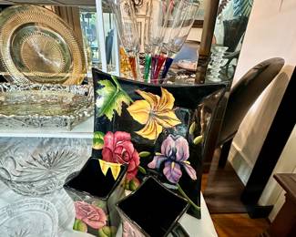 Pacific Rim Floribunda hand painted pieces.