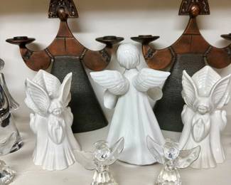 Pair of Russian metal candlesticks.