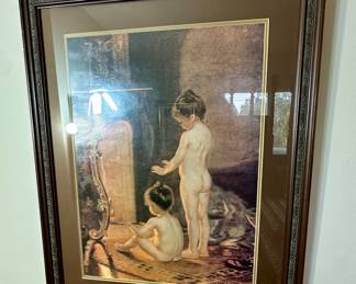 "After the Bath" framed print.