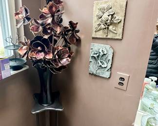 Leather floral branches.