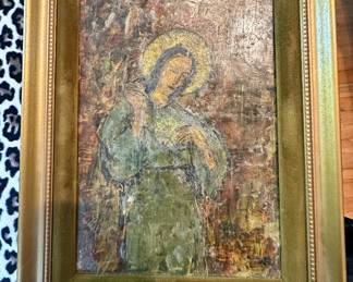 Original Polish oil painting of Sacred Heart of Jesus.