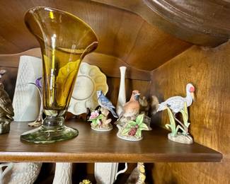 Collection of porcelain birds.