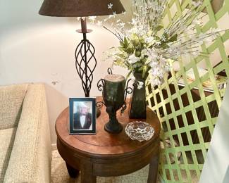 Asian style round end table.