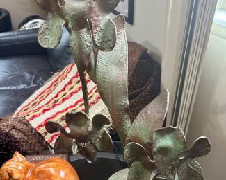 Metal flower sculpture.