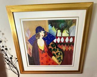 Tarkay "Indigo Chapeau" print.