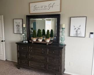 Bedroom dresser and mirror