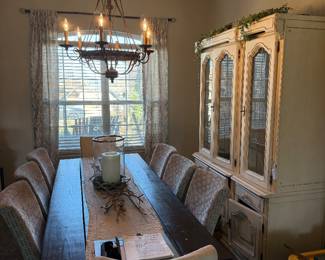 8 person dining room table and dining cabinet