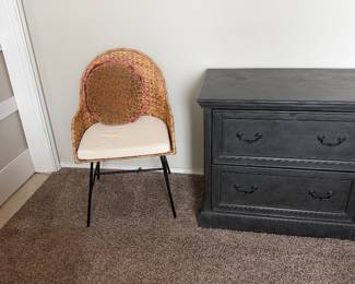 File cabinet and chair