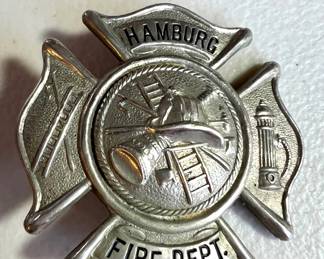 Vintage Hamburg Fire Department Badge 
