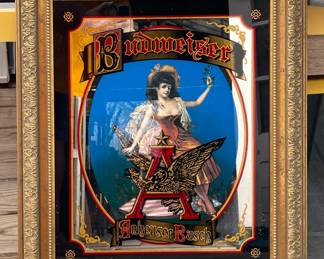 BUDWEISER GIRL BOHEMIAN MAIDEN MIRROR