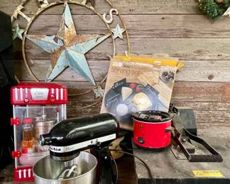 KITCHENAID MIXER, POPCORN MACHINE, TSHIRT PRESS