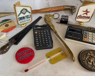 COLLECTIBLES-BRASS SHOE SPOONS, ASTROS/ENRON FIELD MEMORABILIA, VINTAGE CALCULATORS 