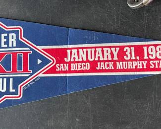VINTAGE 1988 SUPER BOWL XXII PENNANT