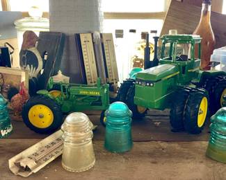 GLASS INSULATORS, JOHN DEER 1/16 TRACTORS