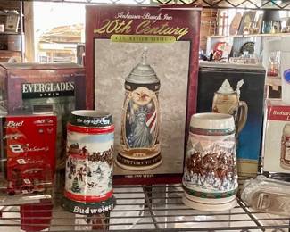 BUDWEISER BEER STEINS, BUDWEISER BOTTLE OPENERS