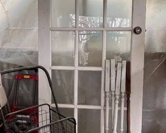 SHOPPING CART, OLD DOOR