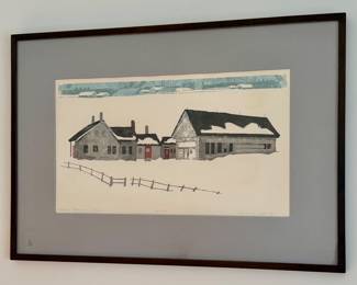 "Maine Farm in Snow" Signed Lithograph