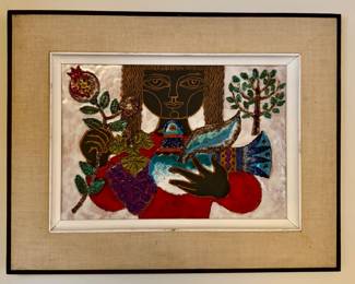 Irene Awret Enamel Glazed Ceramic Plaque